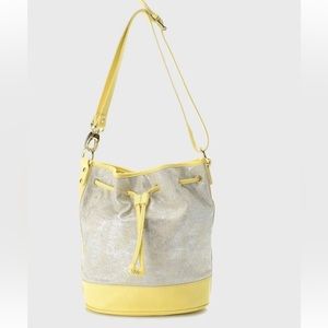 Pietro bucket bag purse canvas leather drawstring NEW